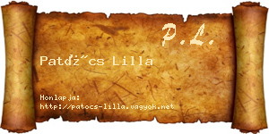 Patócs Lilla névjegykártya
