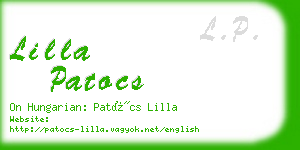 lilla patocs business card